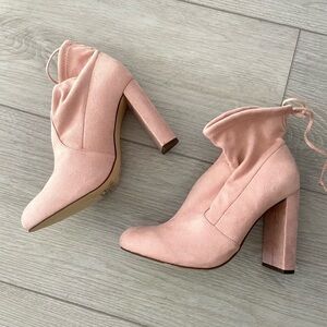 Forever21 Blush Pink Suede Booties
